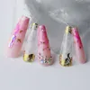 False Nails Diamond Crystal Design Pink Luxury Ombre Paraffin Press Nail gel Abstract Stain Art Crystal False Nail Custom 230617