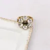 Vintage 18 carats plaqué or marque lettre bande anneaux pour hommes femmes couples amoureux créateur de mode ouvert cristal métal bague bijoux