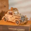Rompecabezas 3D Robotime 3 tipos DIY 3D Transporte Modelo de madera Kits de construcción Vintage Car Tramcar Carriage Toy Gift para niños adultos 230616