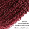 Haar Bulks Krullend Human Weave Bundels Met Sluiting 99j Rode Extensions Voor Vrouwen Braziliaanse Bordeaux 3 4 230617