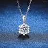 9JOC łańcuchy WZ00773 Lefei moda luksusowy klasyczny grzywny 1ct moissanite kolor d Snow Heart Naszyjnik dla kobiet 925 Srebrny biżuteria