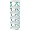 Hooks Shoe Rack - Organizer 5 Tiers For Closet Narrow Plastic Storage Entryway