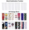 US CA Stock 25pc/Carton 20oz sublimering Tumbler Bottle Blank Rostfritt stål Tumbler Diy Straight Cups Vakuumisolerade 600 ml Car Coffee Mugs Ready to Ship 20oz