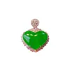Цепи в естественных нефритовых подвесных ключиц в форме сердца изящные ожерелья