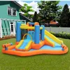 Outdoor Play Toys Inflatable Slide Jumping Castle WaterSlide Bounce House Jumper Castle with Pool Splashing Gun Fun in House And Garden Backyard Birthday Party