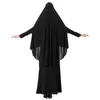 Abbigliamento etnico Ramadan Preghiera Indumento Femminile Completo Musulmano Islamico Donne Modeste Maniche a pipistrello Abaya Con Hijab E Gonna Set