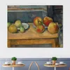 Abstract Canvas Art Still Life with Apples and Pears Paul Cezanne Oil Painting Handmade Impressionistic Artwork