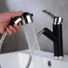 Rubinetti lavabo bagno arrivo rubinetto lavabo estraibile cromato / nero rifinito con miscelatore lavaggio soffione doccia