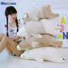 Plyschdockor 35110 cm kawaii klädsel isbjörn docka baby mjuk fylld sovande kudde djur leksaker barn tecknad gåvor 230617