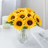 Dried Flowers 1PC Artificial Sunflower Home Garden for Decoration Stamen Wedding Autumn Christmas Fake Living Room Bedroom