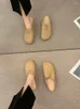 Slippers House Platform Shoes Slipers Women Low Female Mule Slides Cover Toe Loafers Flat 2023 Mules PU Rubber Retro For W