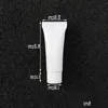 Tube cosmétique en plastique blanc rechargeable vide contenants de baume à lèvres crème pour les mains nettoyant écran solaire emballage d'essai pressé à l'envers bouteille Pmec