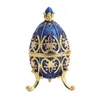 Decorative Objects Figurines European-style Electroplated Diamond Inlaid Metal Handicrafts Gift Ornaments Creative Easter Egg Bedroom Decorations 230616