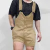 Men's Tank Tops Men's Solid Color Button Design Casual Fashion Suspenders。大きくて背の高いスポーツツイルパンツ