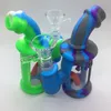 Kit tubi mini gorgogliatore in silicone colorato con manico in vetro Filtro Imbuto Ciotola Dry Herb Tabacco Waterpipe Narghilè Shisha Smoking Bong Holder Handpipes DHL