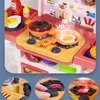 Kitchens Play Food Children Large Mini Kitchen Toys 43pcs Sound And Light House Simulation Tableware Leisure Games Educational For Kids 230617