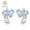 Stud Oorbellen GEM'S BALLET 925 Sterling Zilveren Vlinder 3.15Ct Natuurlijke Sky Blue Topaz Edelsteen Voor Vrouwen Fijne Sieraden