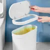 Waste Bins 12L Household Trash Can With Lid Kitchen Toilet Pressing Type Bathroom N Seam Bin Waterproof Crevice Paper Basket 230617