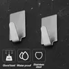 New 6/12PCS Silver Self Adhesive Home Kitchen Wall Door Stainless Steel Holder Hook Hanger for Bathroom Door Stainless Steel Hooks