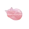 Довольно естественный прозрачный Quartz Sleep Sleeck Sculpture Decor Reiki Healing Pink Crystal Rose Quartz Gemstone Animal Memorial Statation Collection Collection Medition