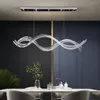 Lámparas colgantes Araña de cristal moderna para comedor Luz Diseño ondulado Lámpara de suspensión Led Decoración Isla de cocina Accesorio colgante