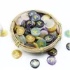 Loose Gemstones Gold Skl Chakra Gemstone Round Disc Semi Precious Stone Palm Worry Thumbled Therapy Geometry Healing Coin Reiknut En Dhgz6