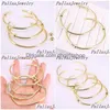 Polsino Moda 10 Pz Regolabile Colore Oro Aperto Uomo Donna Bracciali Trendy Metallo Rame Semplice Braccialetto Goccia Consegna Gioielli Dhhkp