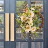 Decorative Flowers Easter Wreath Faux Party Sunflowers Dried Vines Artificial Flower Front Door Home Wall Decoration