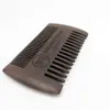 Özel Logo Moq 50 PCS PU Kılıflı Saç Sakı için Kaliteli Kara Ağaç Tarak İnce Kaba Diş Ebony Siyah Ahşap Kıymetler