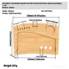 大きな165*238mm竹の木材ローリングトレイ130mm手作りワークステーションタバコ喫煙アクセサリー
