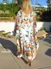 Costumi da bagno da donna Abiti da spiaggia Bird Bohemian Kaftans per le donne Bikini larghi Cover Up Maxi Robe Costumi da bagno eleganti 230616