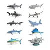 Figuras de juguete de acción 10 piezas Mini peces de mar profundo sardina tiburones ballena pez vela modelo figura mar marino océano animal miniatura decoración juegos juguetes 230617