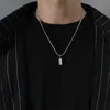 Pendant Necklaces Stainless Steel Chain with Square Necklace for Men Trendy Brick Women 2023 Fashion Unisex Jewelry 230613