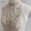 Chaînes de ventre femmes multicouches perle chaîne de corps collier ras du cou harnais réglable sexy bikini bijoux de corps bavoir pour pageant bal fête 230616