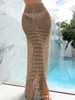 التغطية من قطعتين من فستان التغطية تنانير نساء بيكيني التستر ups boho crocheted crochted crocket summer crochet cutout high percong sarong beach skirt 230616