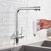 Bathroom Sink Faucets SHBSHAIMY Filter Kitchen Faucet Chrome Drinking Pure Water Tap Deck Mounted Dual Handles 3Ways and Cold Mixer 230616