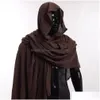 Acessórios de fantasia Vintage Medieval Cachecol Post Apocalyptic Shaman Een Ranger Xaile Men Brown Pirate Wrap Cloak Drop Delivery Appare Dheqr