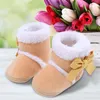 First Walkers 2023 Winter Snow Baby Boots 25-colors Warm Fluff Balls Indoor Cottton Soft Rubber Sole Infant Born Toddler Shoes Booties