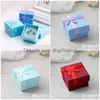 Jewelry Boxes 12 Pieces Paper Ring With Bow Design For Earrings 1 Dozen Case Valentines Day Gift Wholesale Lots Bk Drop Delivery Pac Dh2Ih