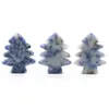 Collane con ciondolo 3 pezzi Pietre di cristallo curative di sodalite Mini albero di Natale Ornamento da scrivania Tasca Pietra Decorazione per ufficio a casa Dro Dhgip