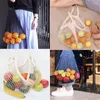 Sacs de rangement épicerie réutilisable portable pour les fruits végétaux en maille colorée String shopping sacs d'emballage organisation d'emballage
