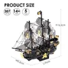 3D Puzzles Piececool Metal Black Pearl Jigsaw Assembly Model Kits DIY Pirate Ship For Adult Birthday Presents Teens 230616