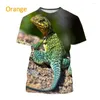 Męskie koszule 2023 Casual Short-Sleeved Shirt Fashion Cool Cold-Blooded Animal Harajukie Style Top