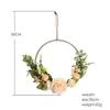 Decorative Flowers Hoop Wreath Artificial Flower And Vine Garland Hanging Pendant For Christmas Wall Decor Wedding Backdrop