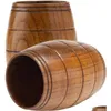 Copas de vino Barril creativo Tazas de madera Forma Cerveza natural Té Taza de leche Tallada Hogar Cocina Bar Pub Drinkware Regalo Entrega de la gota Ga Dhodc