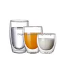 Theekopjes Double Wall Cup Transparante Handgemaakte Hittebestendige Bier Drinken Kungfu Theekopje Mini Whisky Espresso Koffie Drop Leveren Dh42I