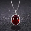 Chaînes haut de gamme Super mode ovale rose Zircon collier de luxe pendentif pour les femmes Version coréenne des pendentifs de chaîne de clavicule