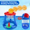 Air Inflation Toy Outdoor Swimming Pool accessories Inflatable Ring Throwing Ferrule Game Set Floating Pool Toys Beach Fun Summer Water Toy 230616