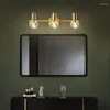 Стеновые лампы Нордические медные хрустальные зеркало световые светодиоды современная минималистская лампа для ванной комнаты