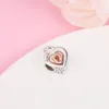 Pandora bilezik 925 STERLING Gümüş İki Tonlu Asma Kilit Parlak Kalp Kalp Boncukları Kadınlar için DIY Takı Hediyesi Toptan 925 TAHLİKLER ÜCRETSİZ Nakliye